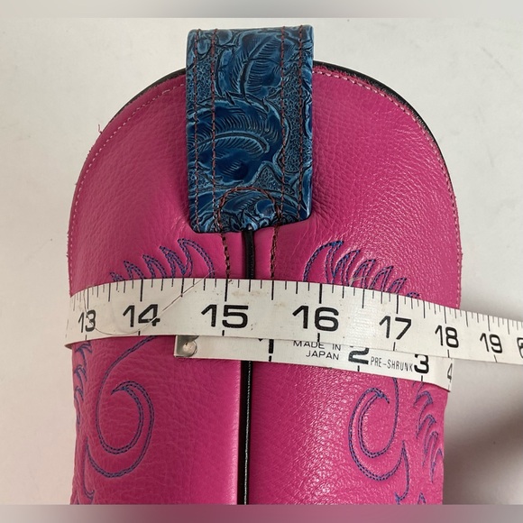 Olathe Tooled Cowgirl Roper Boots 7 B Barbie Pink Upper - Picture 8 of 14
